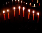 Menorah with Santa