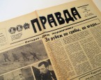 The Soviet newspaper Pravda (Truth)