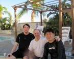Brian Cohee with Jonathan Oskins and Yong Hwan Kim enjoying the water